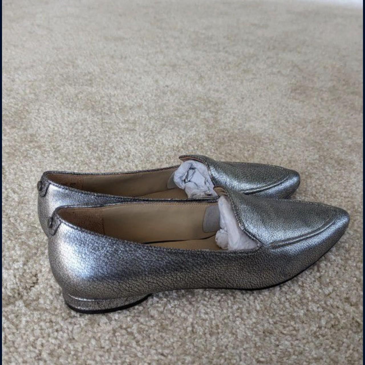 Naturalizer Haines Pewter Leather Loafer Flats... - Depop