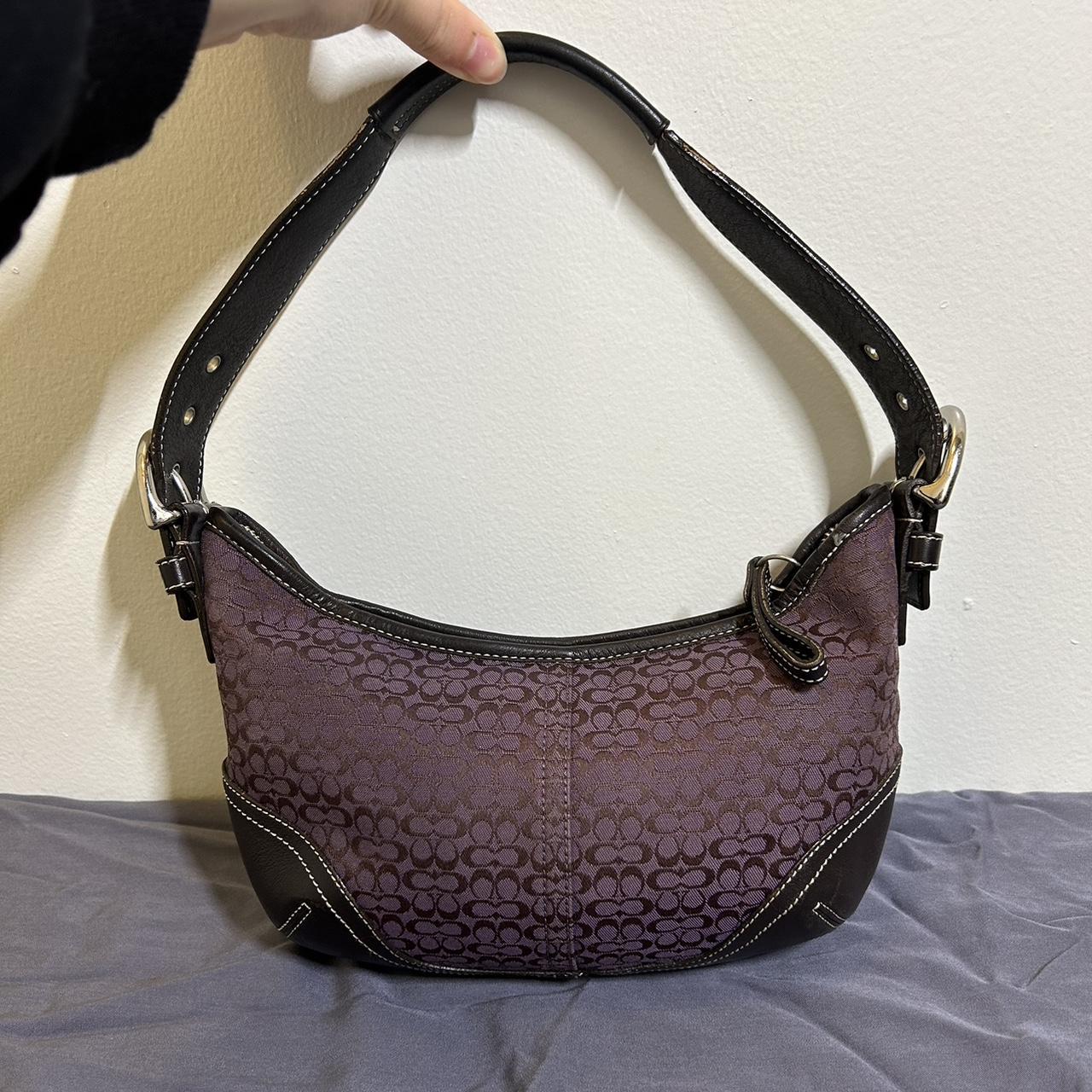 Dark purple coach bag Vintage y2k dark plum purple... - Depop