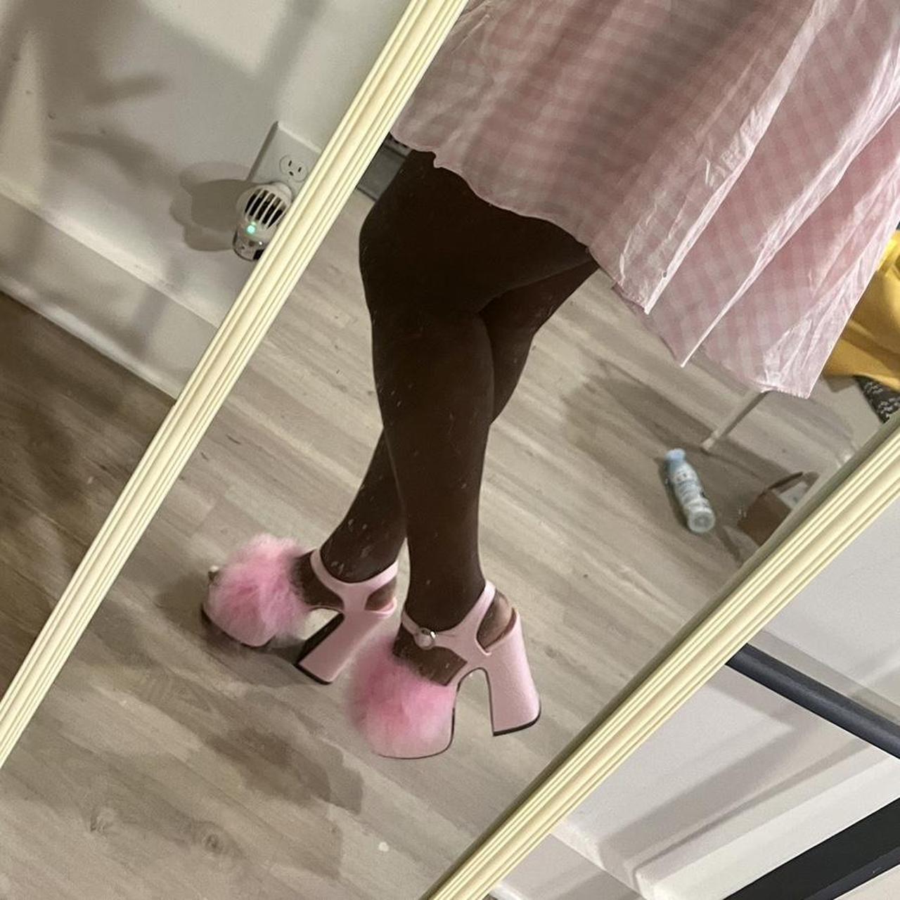 Pink sales marabou heels