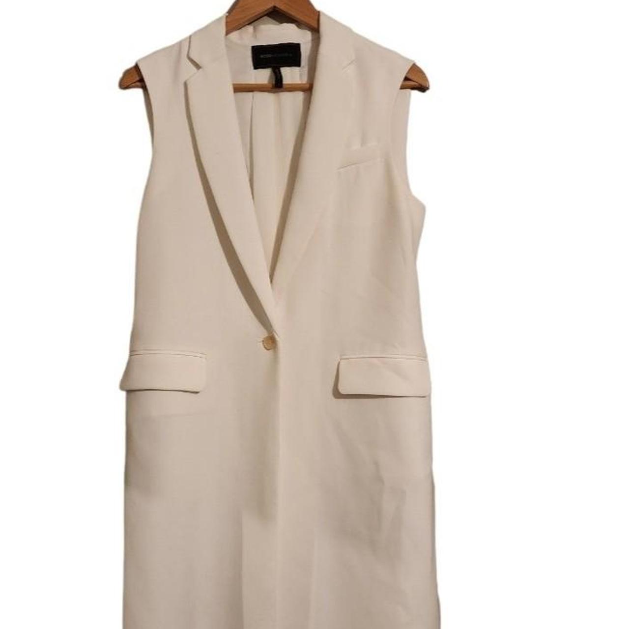 BCBG White Vest Dress with Zipper Along Back That