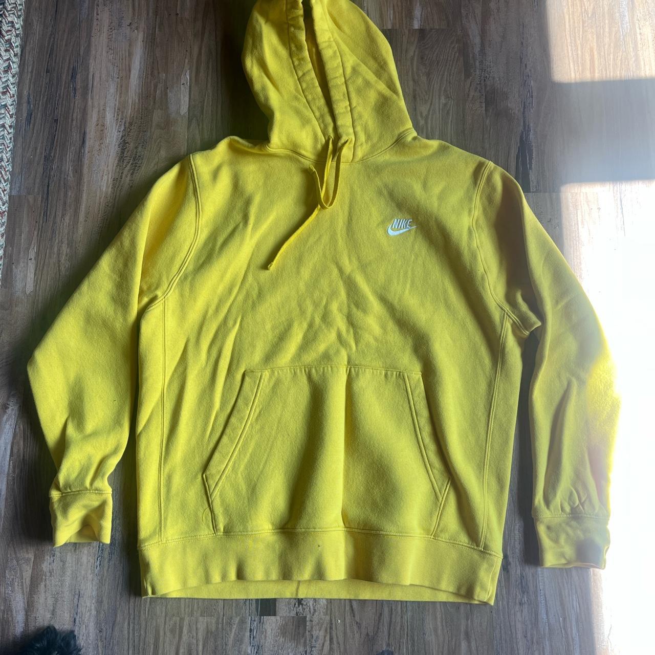 large yellow nike hoodie worn a couple of times - Depop