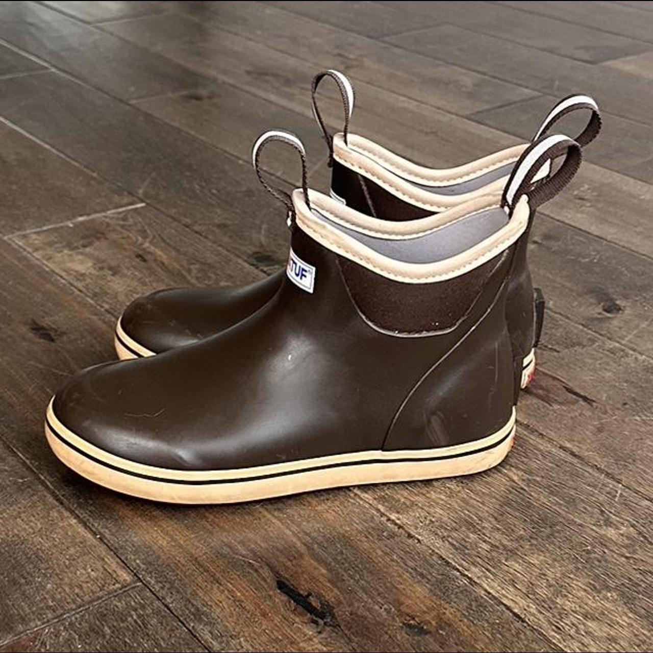 Brown/tan rain boots by the brand “Xtratuf” U.S.... Depop