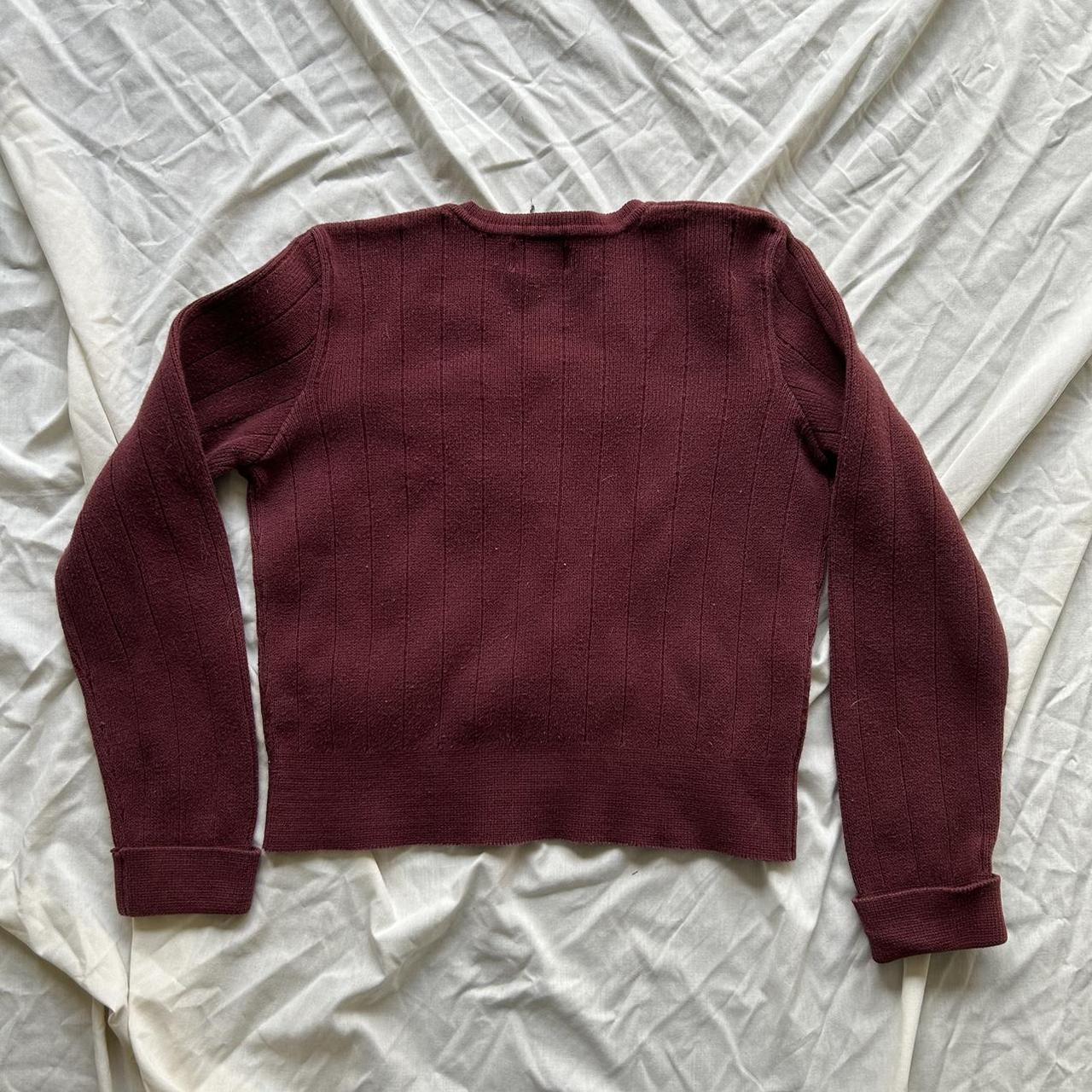 Abercrombie & Fitch Maroon Cropped Sweater - Depop
