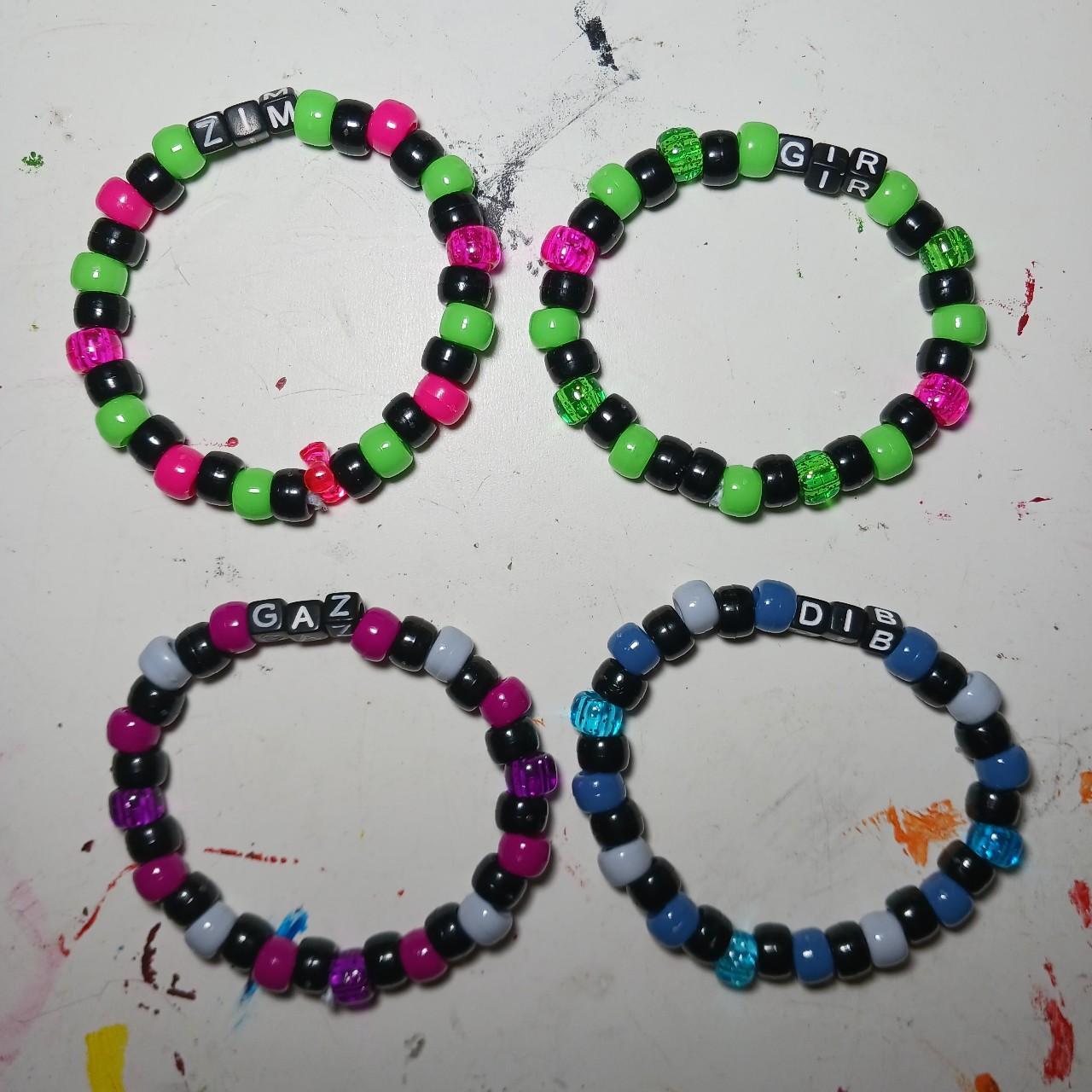 Invader Zim 4 Set Kandi Singles Zim Gir Gaz Depop