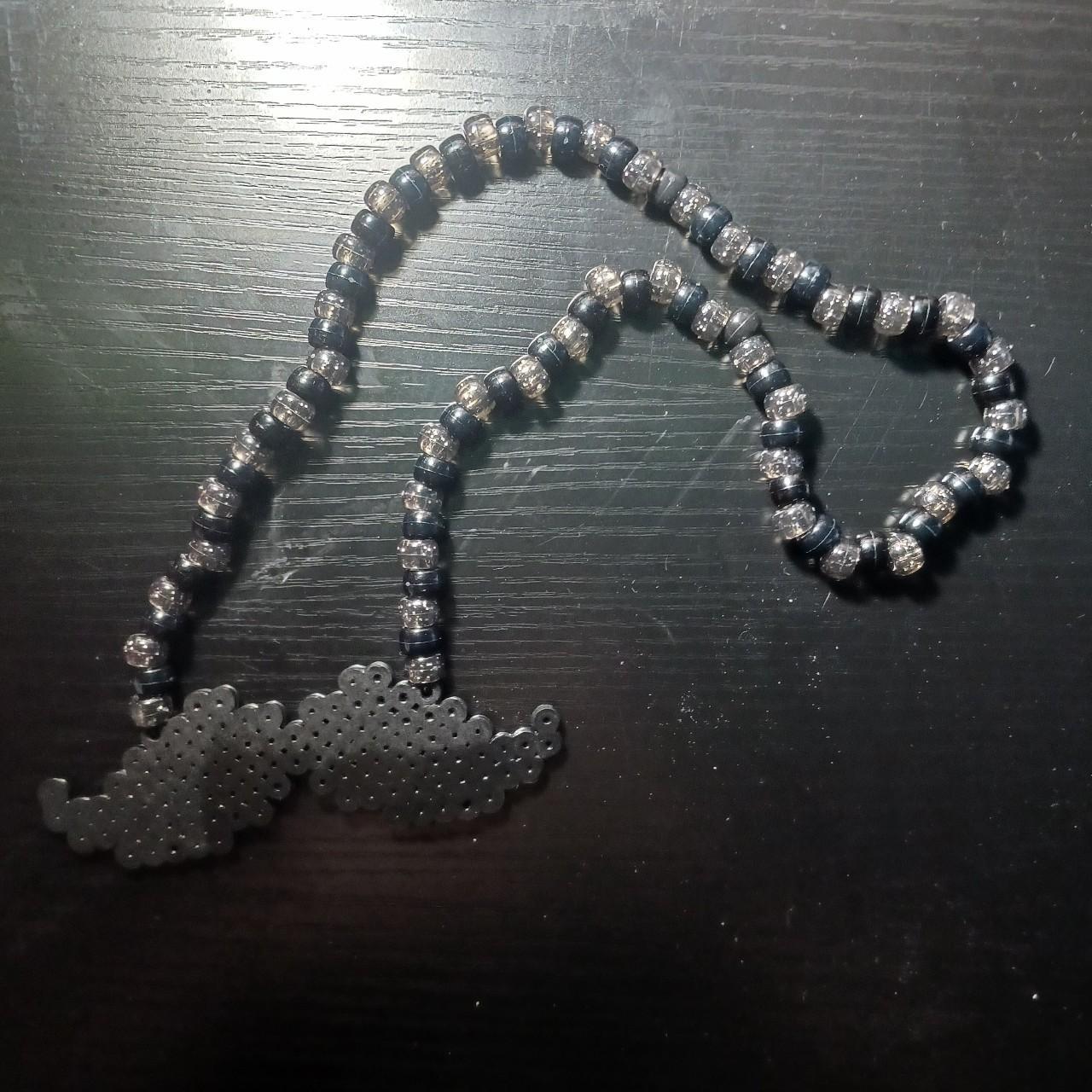 Black Mustache Perler Kandi Necklace Inches Depop