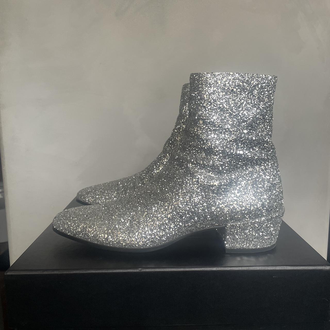 Saint laurent glitter sales boots mens