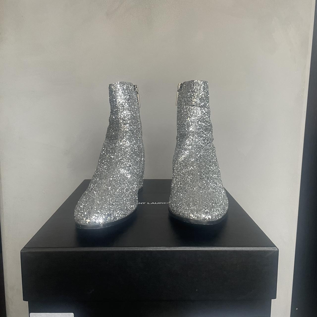 Saint laurent glitter boots 2024 mens