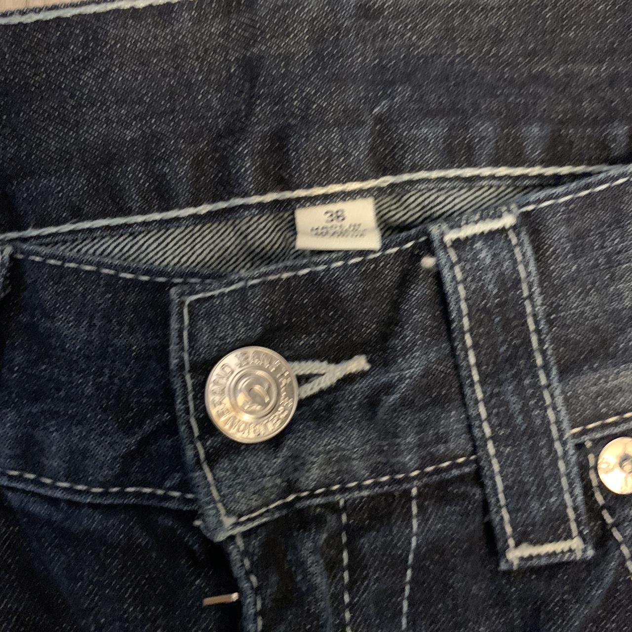 true religion denim jeans labeled size 36 msg for... - Depop