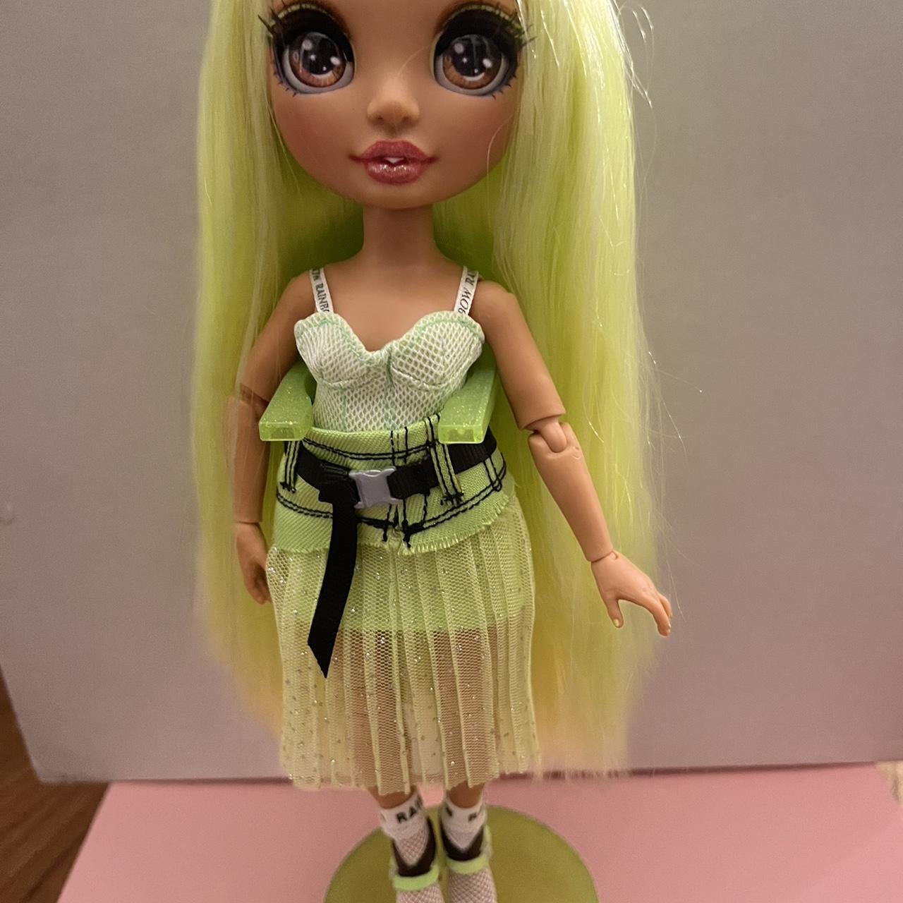 Neon green rainbow high doll Comes with extra... - Depop