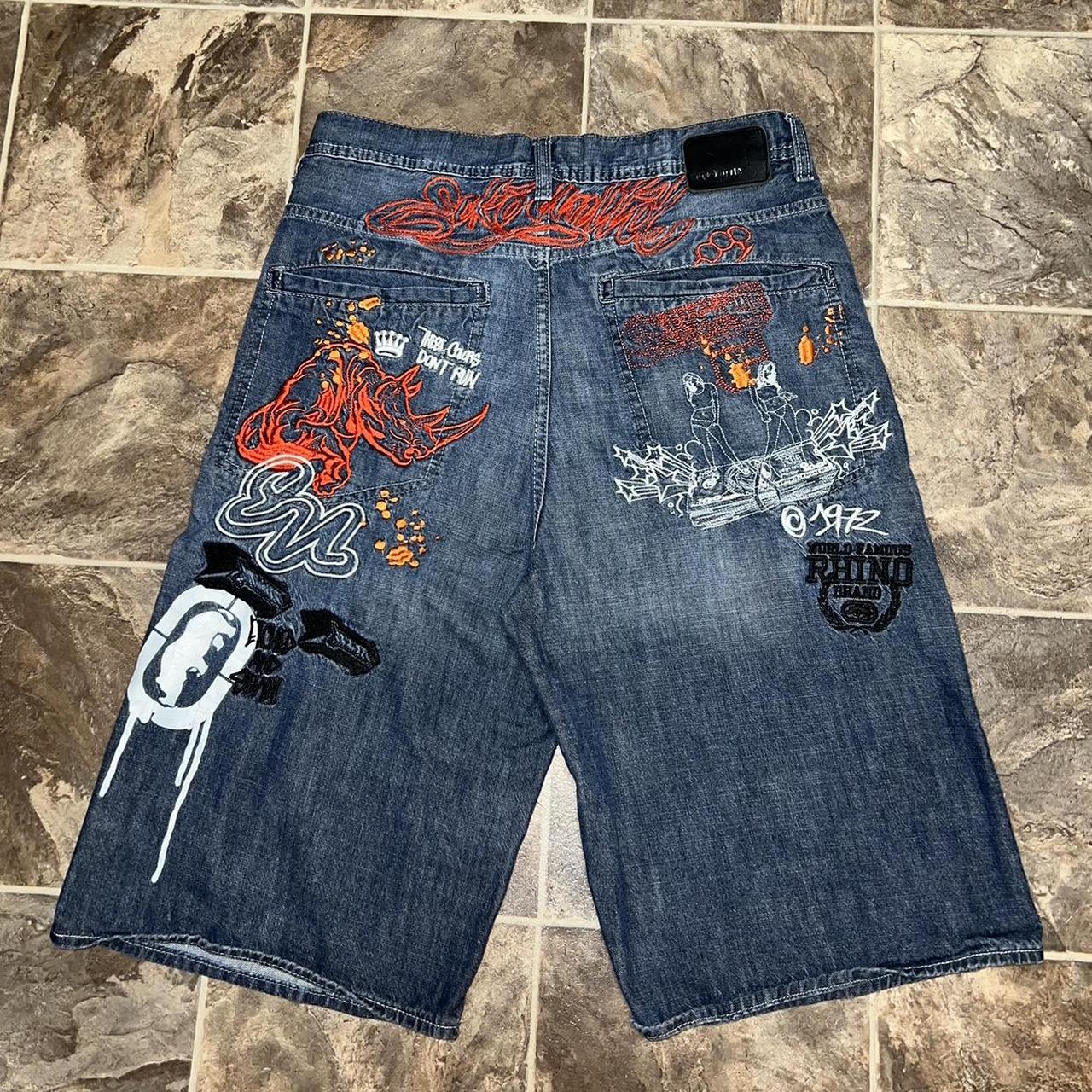 Vintage Y2K Ecko Unltd Baggy Fit Denim Shorts Size. Depop