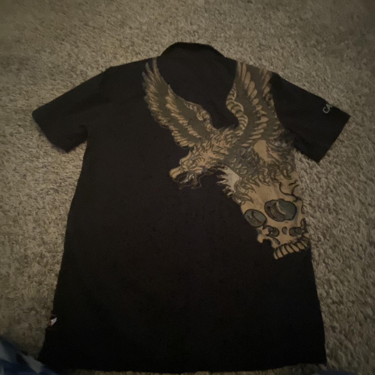 affliction like vintage button up tee - Depop