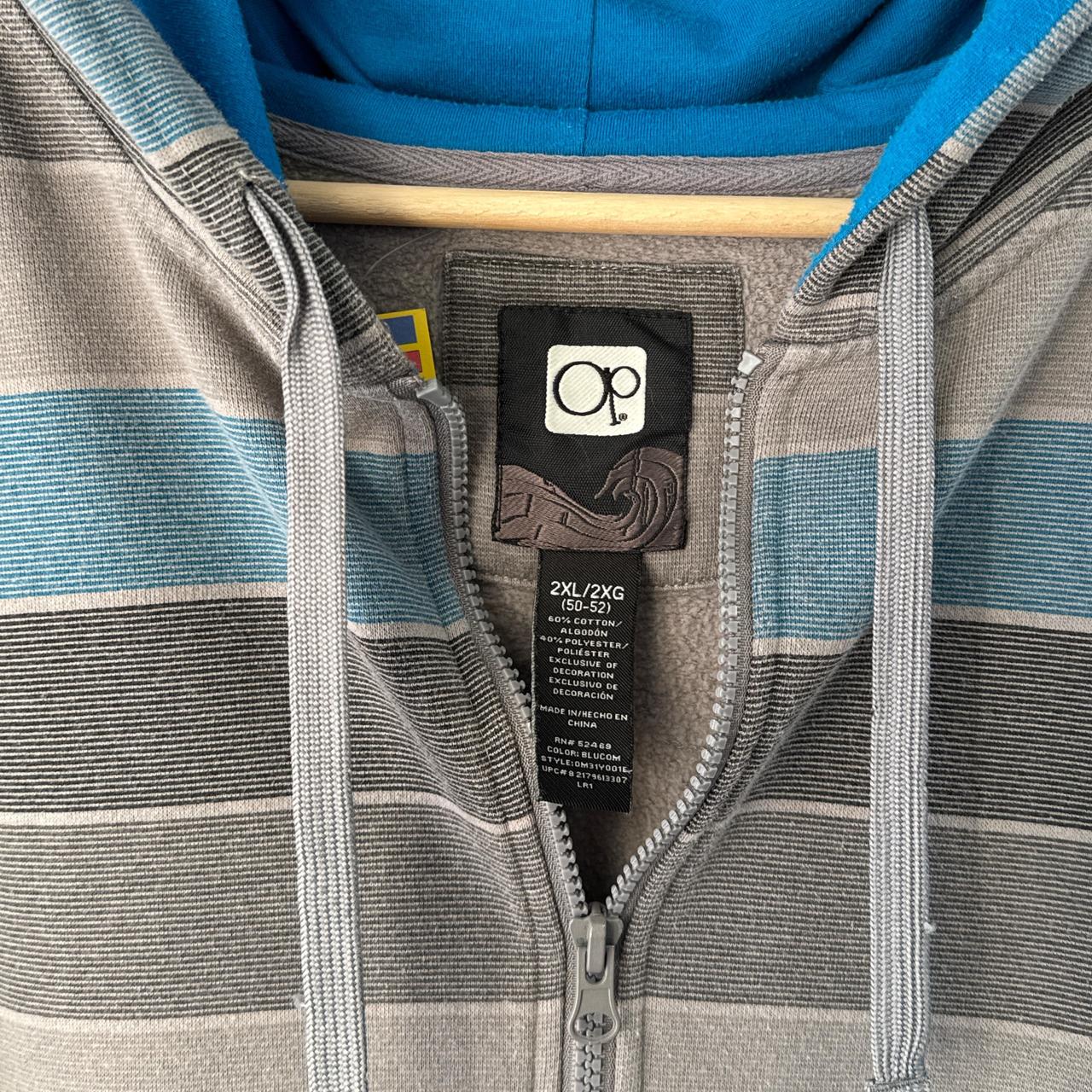 Ocean Pacific Men's Hoodie - Grey/Blue - XXL – Vintage y2k
