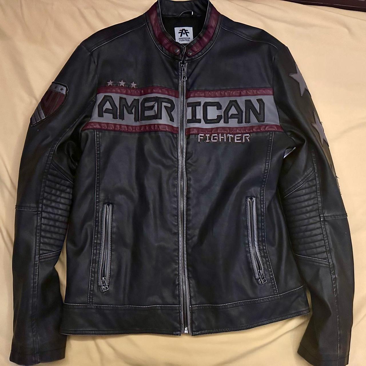 American fighter deals leather jacket