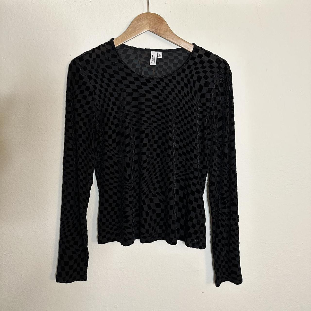 Other Stories checkered mesh top,