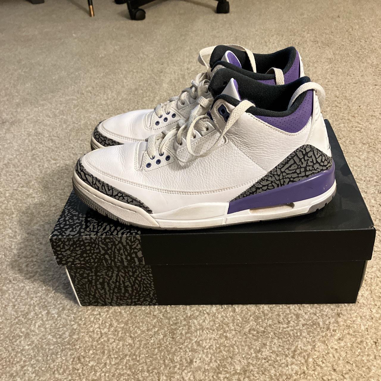 Jordan 3 retro purple, good condition - Depop