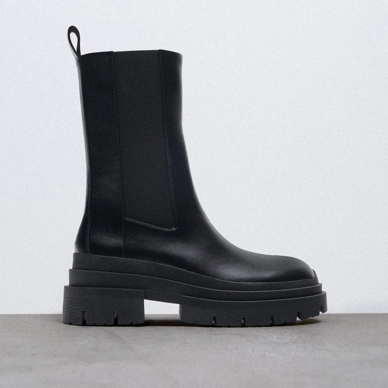 Brand new Black Zara chunky boots boots fallshoes... Depop