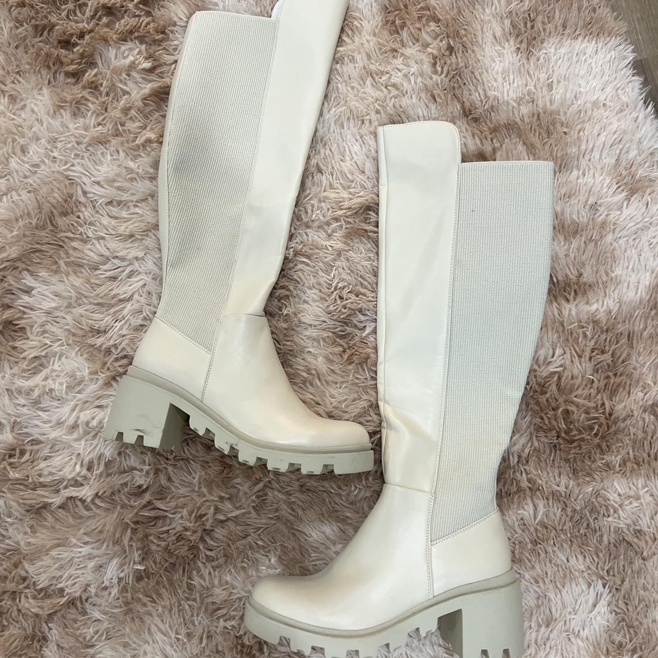 Nude thigh-high-boots - Depop