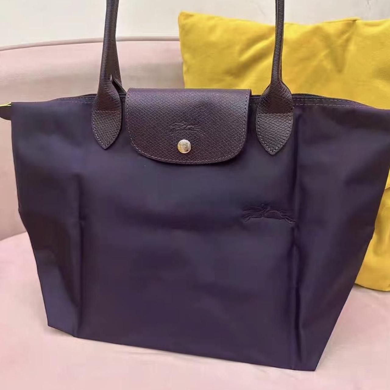 Large store Dark Purple Longchamp Le Pliage Tote