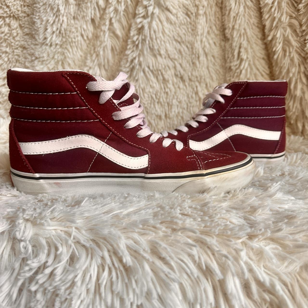 Burgundy high clearance top vans