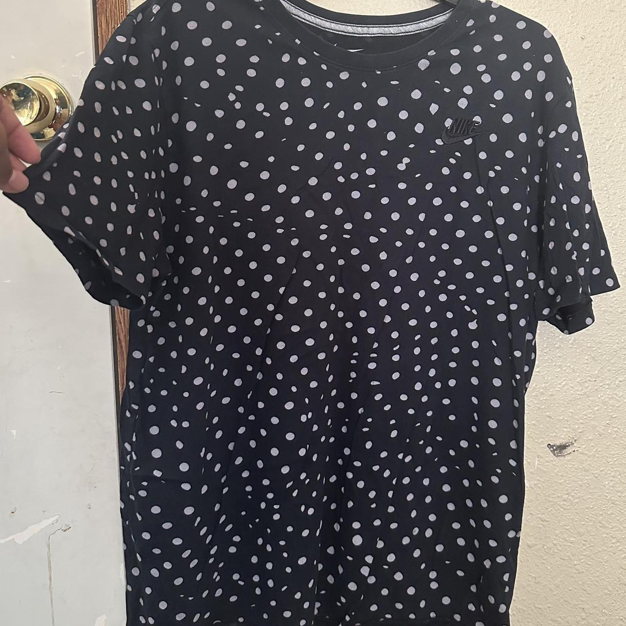 RARE XXL Nike White Polka dot Black T shirt