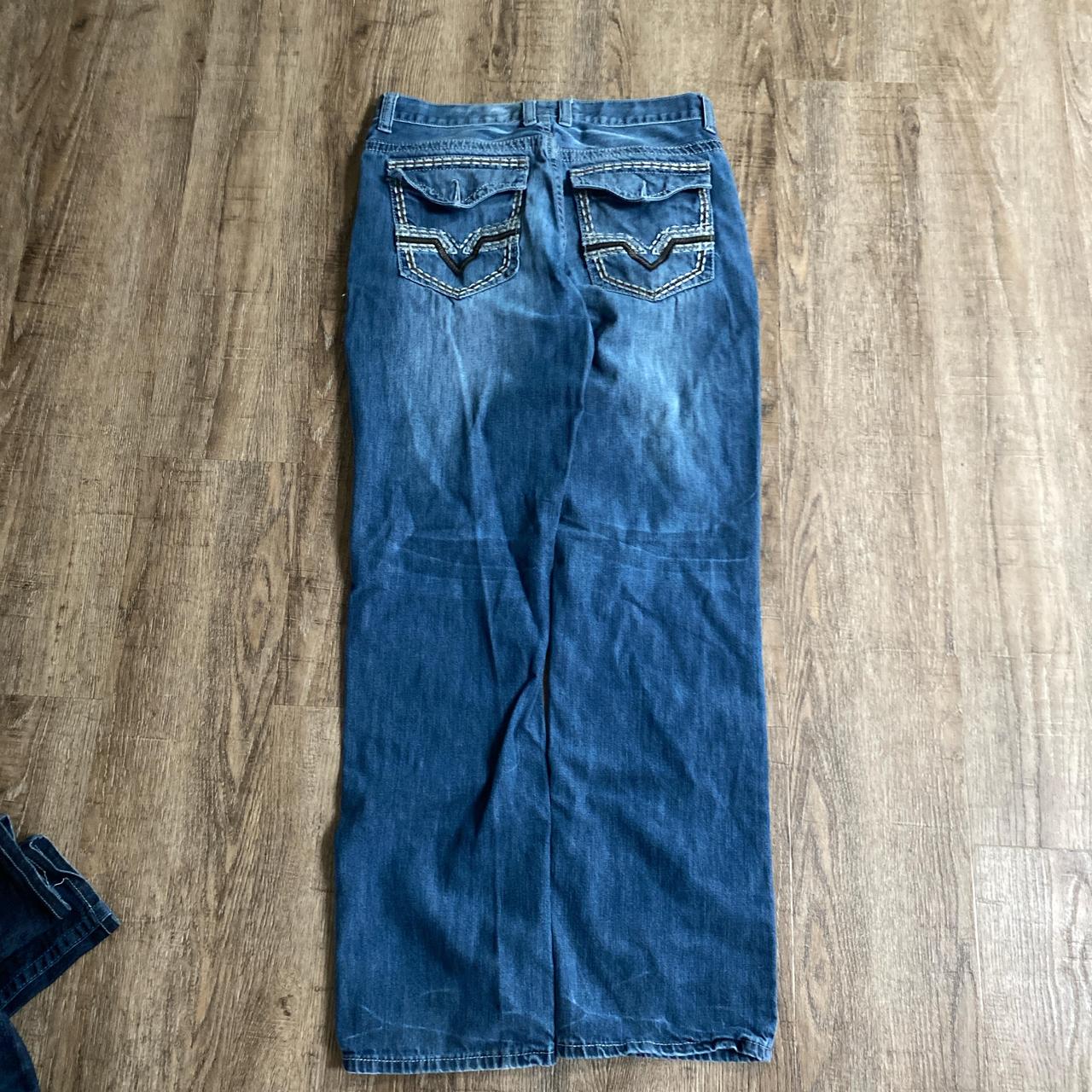 y2k helix jeans slim fit measurements 32x34 8 in... - Depop