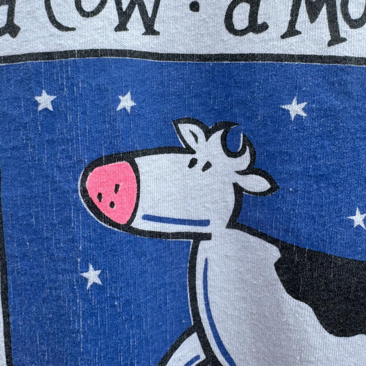 90's Vintage A Cow, A Moon, A Big City Tee Single | Depop