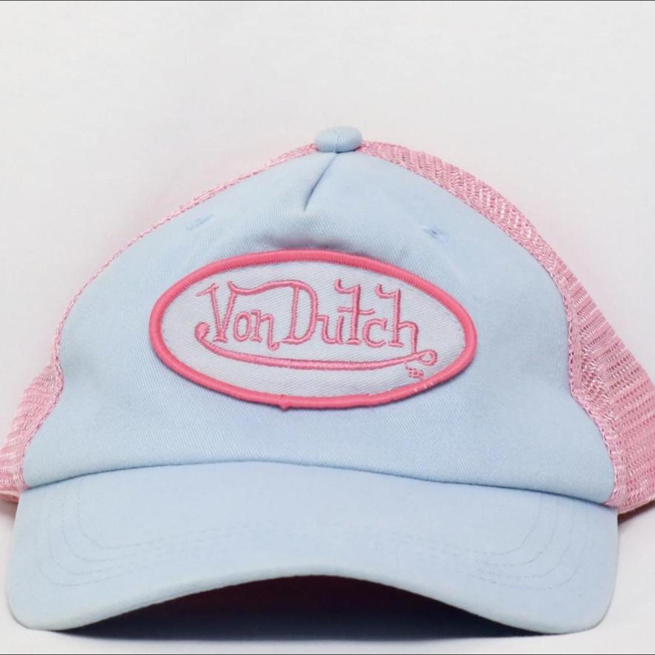 Vintage pink and blue vondutch hat Depop