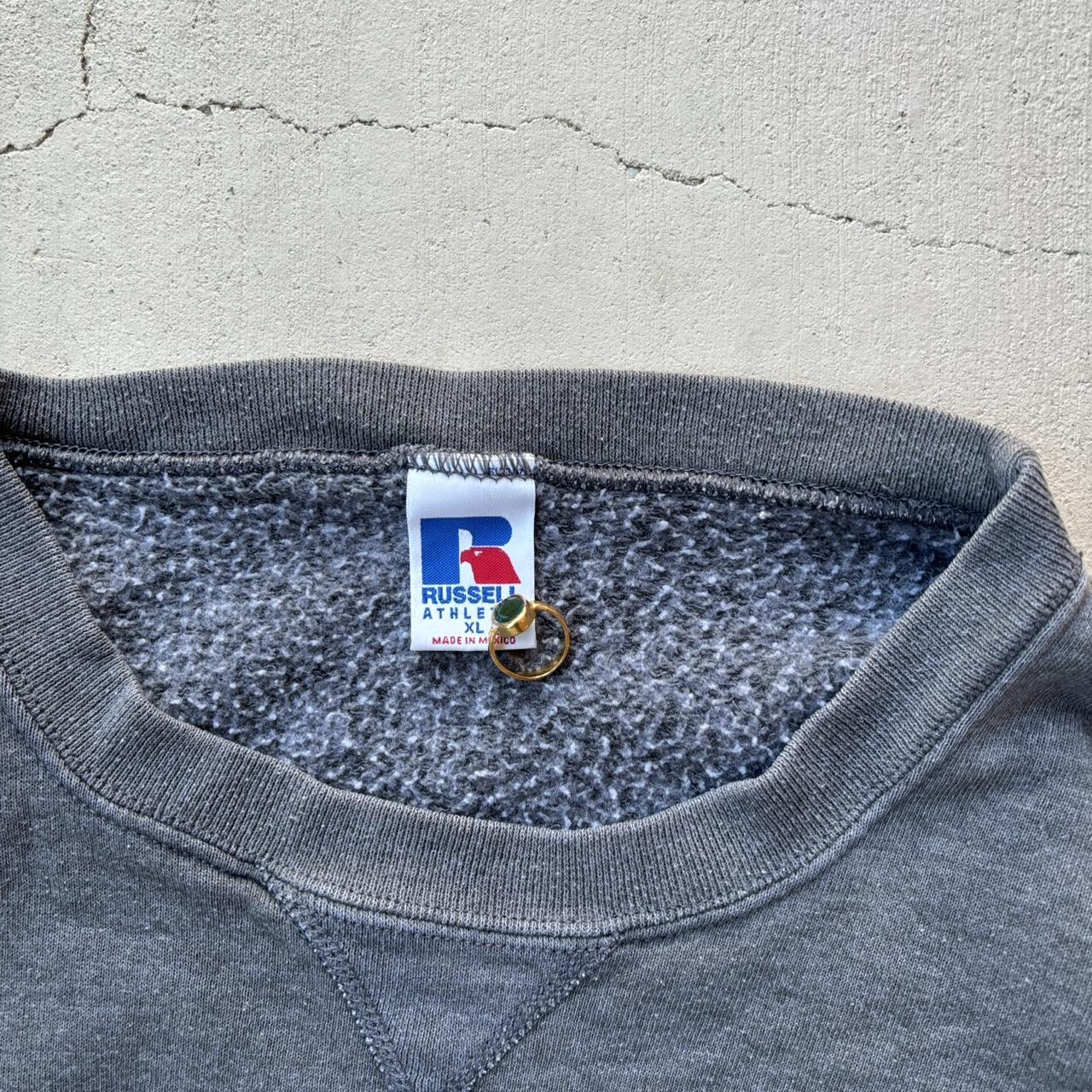 Vintage 90’s Grey Boxy Blank Russell Athletic Kanye... - Depop