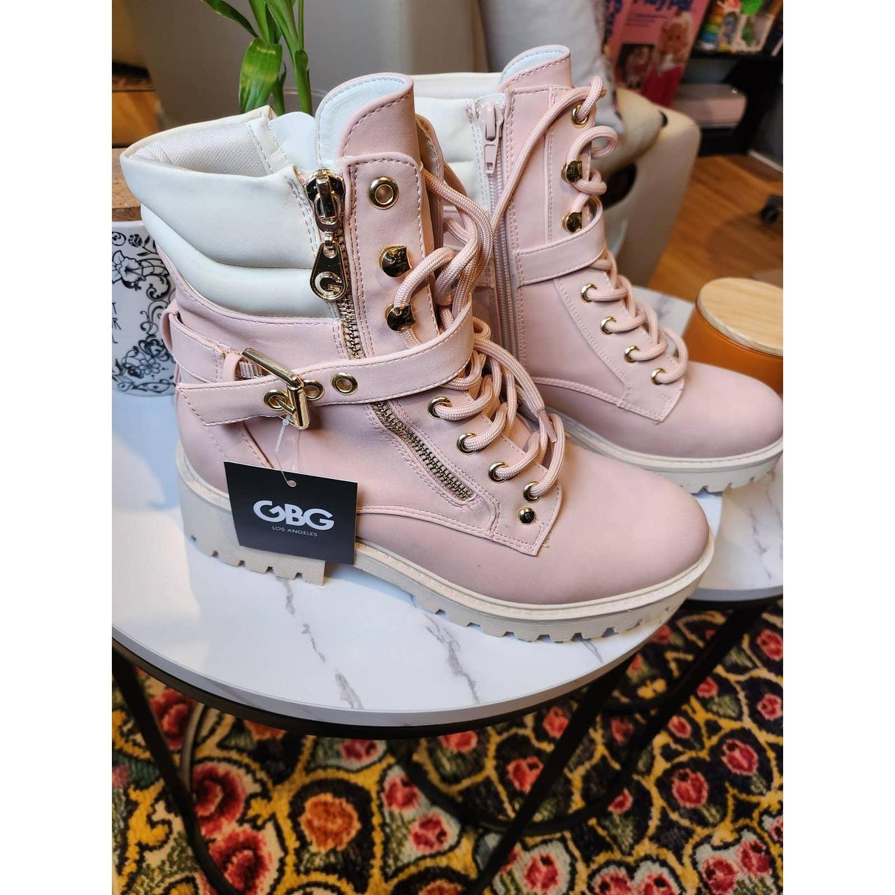 Light pink shop combat boots