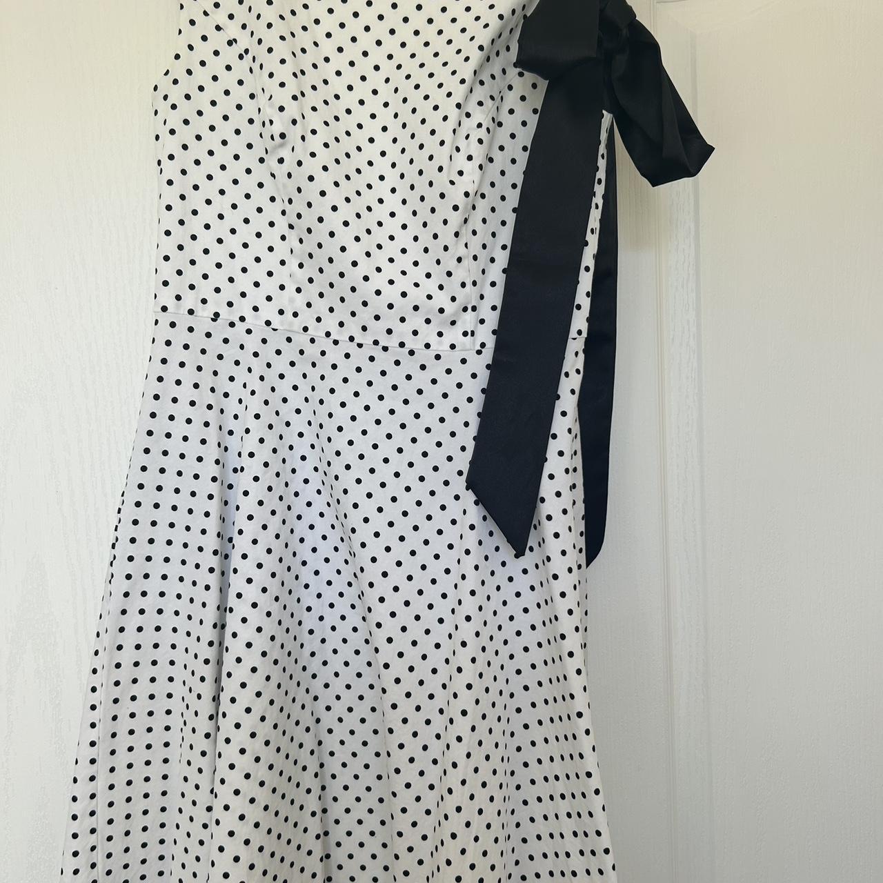 Vintage polka dot knee length dress - Depop
