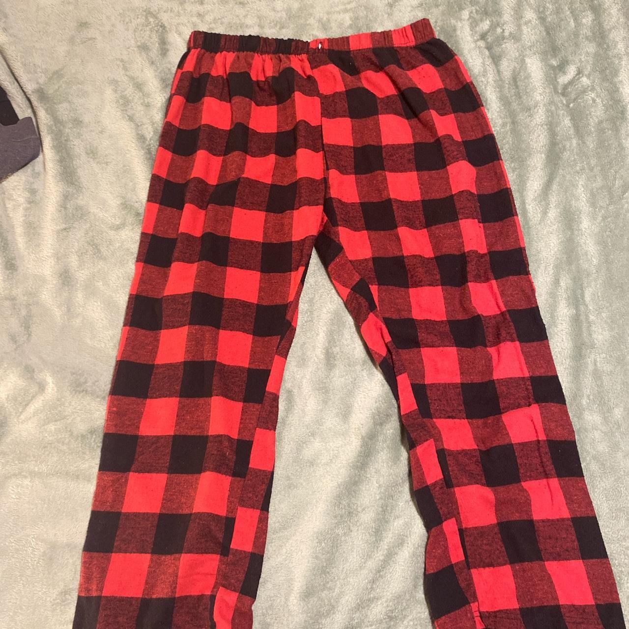 Red & Black plaid pajama pants #pajama #aesthetic... - Depop