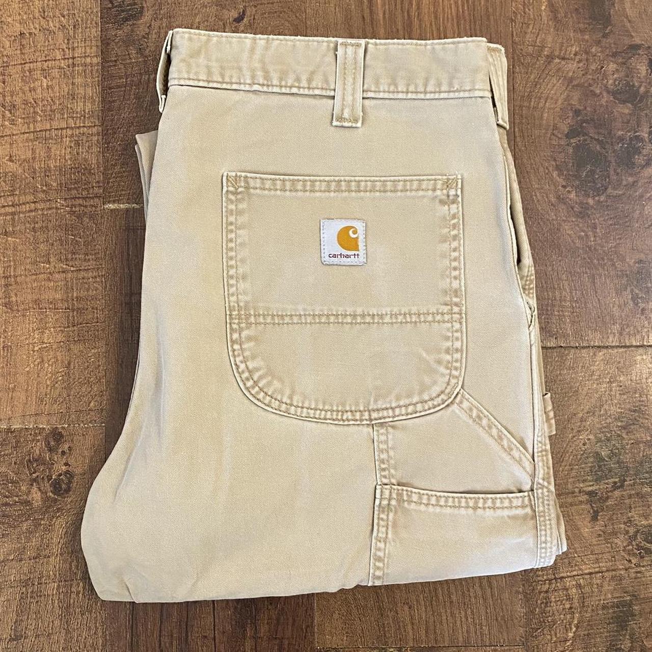 Baggy Khaki Carhartt Carpenter pants Size 30x34 /... Depop