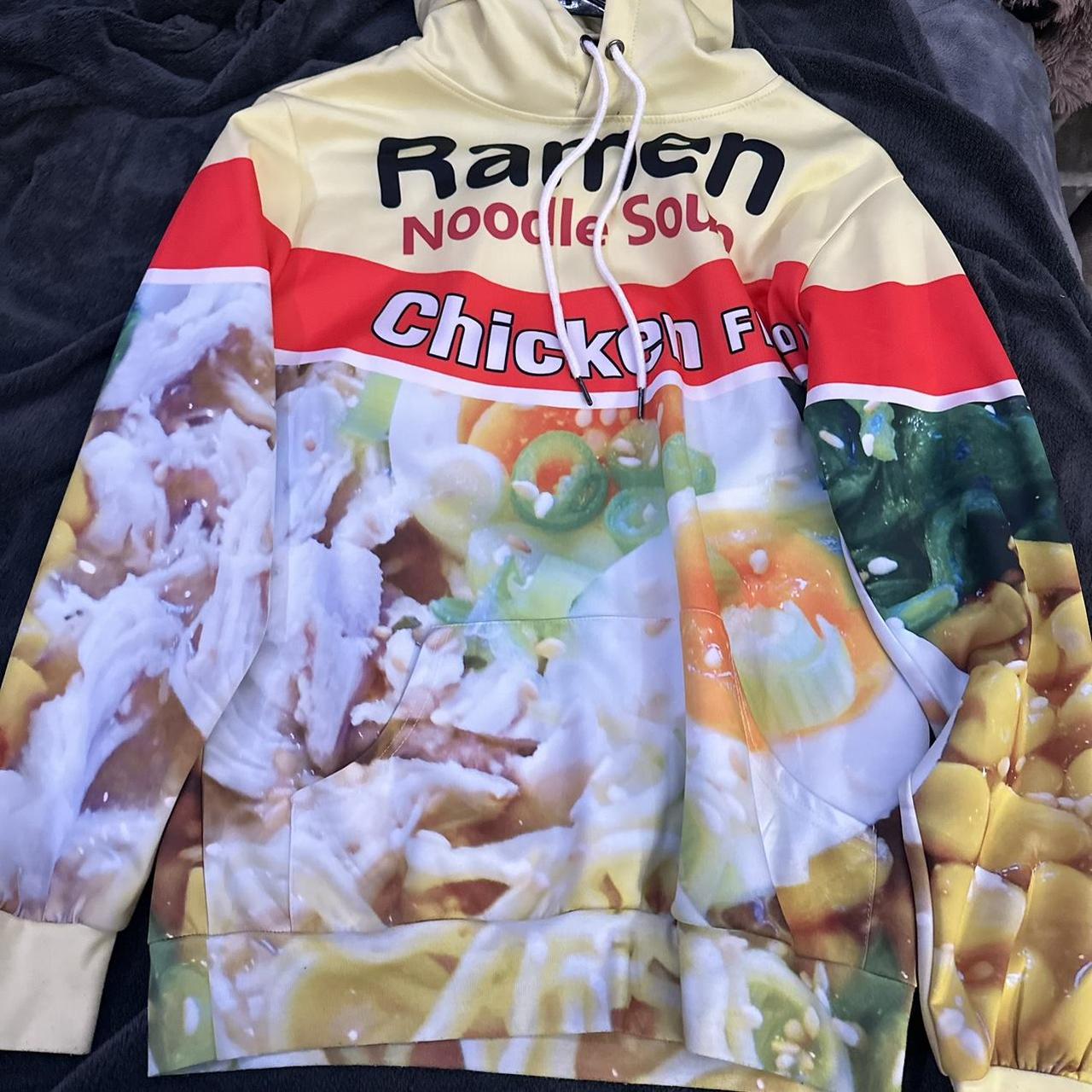 Yellow and white chicken ramen hoodie Depop