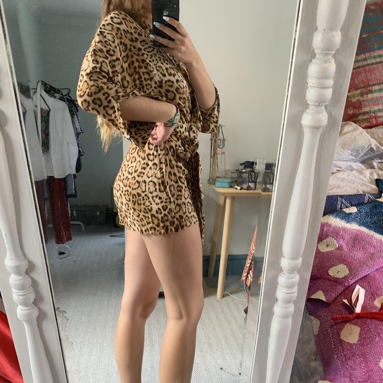 Leopard print play suit mini - Depop