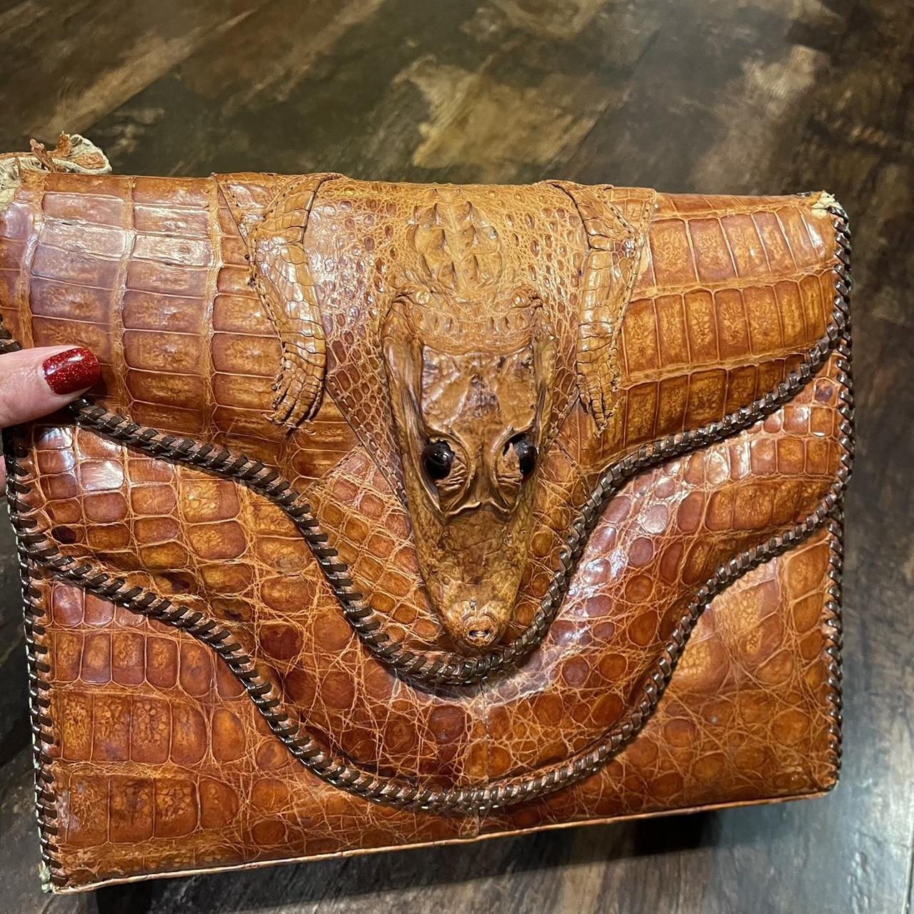 Vintage alligator purse head - Gem