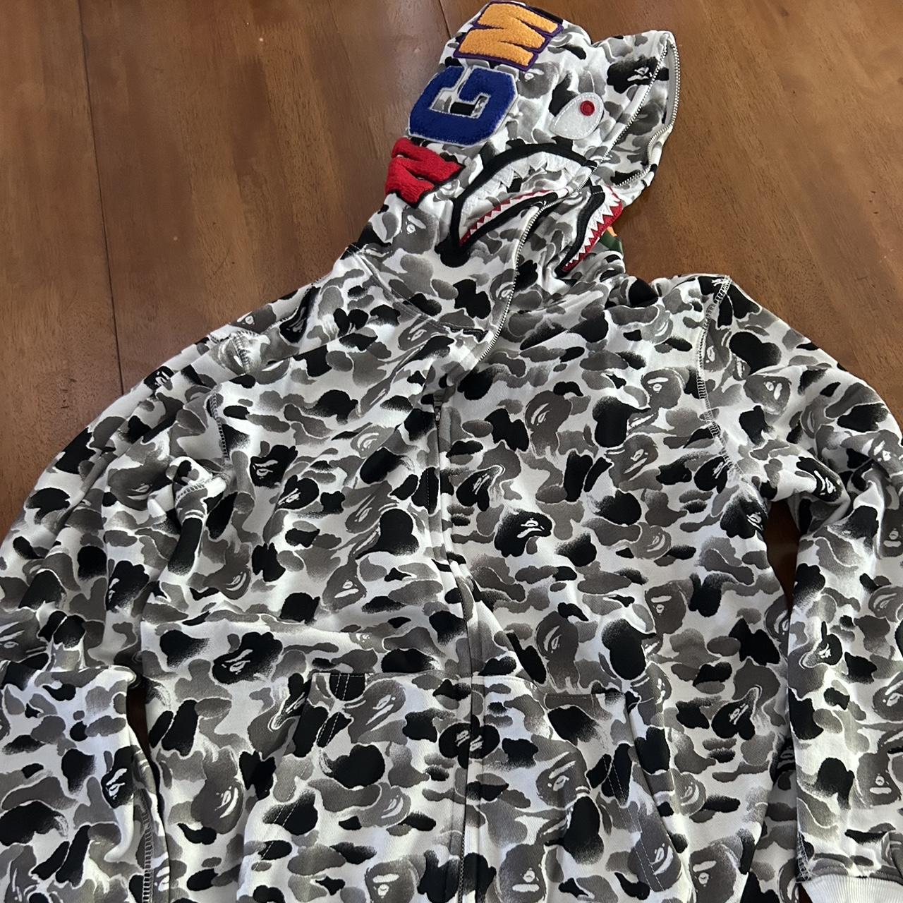 Brand new, gray and white Bape sweater - Depop