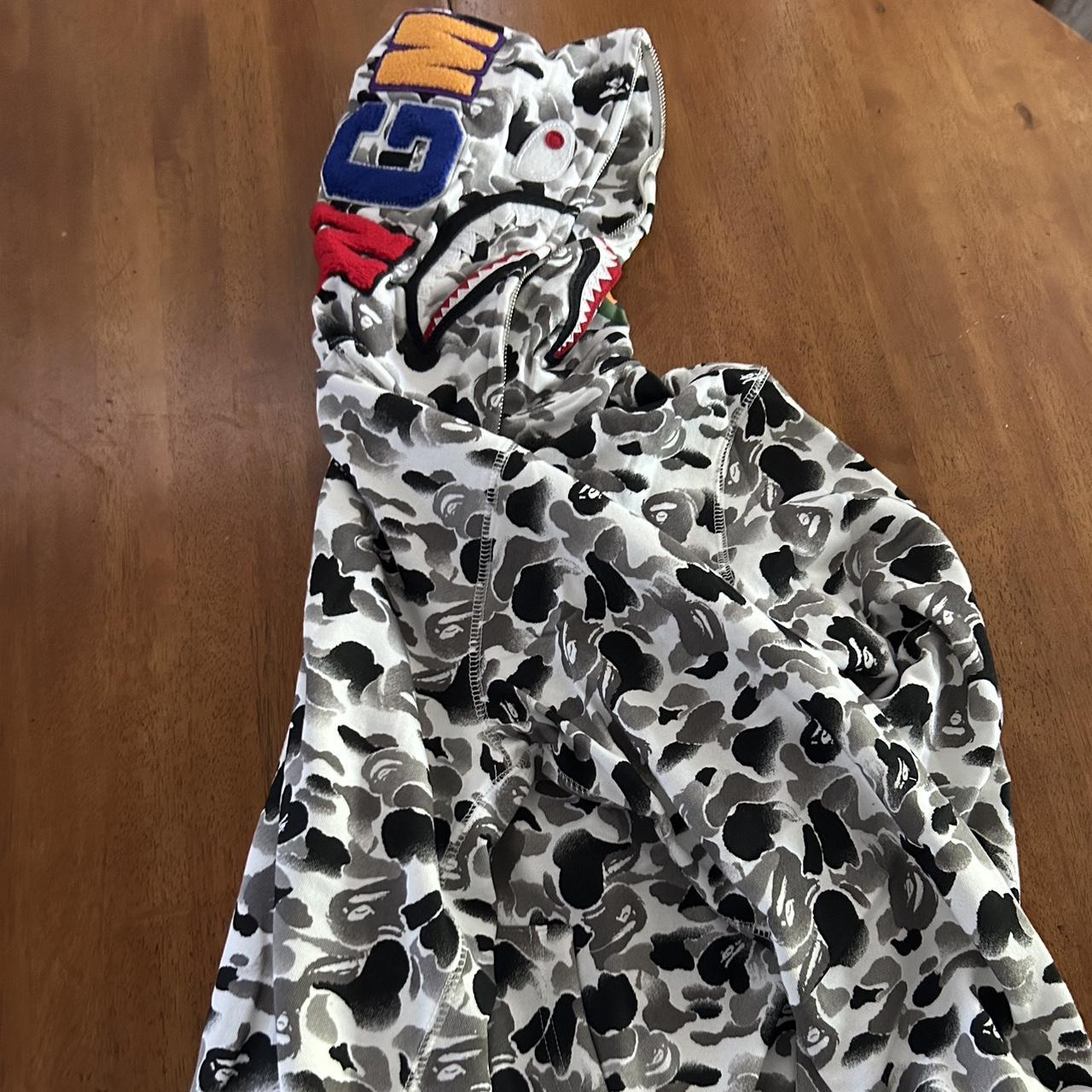 Brand new, gray and white Bape sweater - Depop