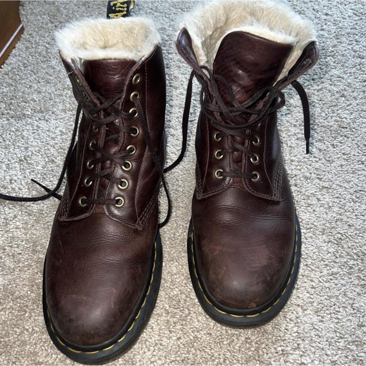 Pre-loved Dale brown doc marten boots in a