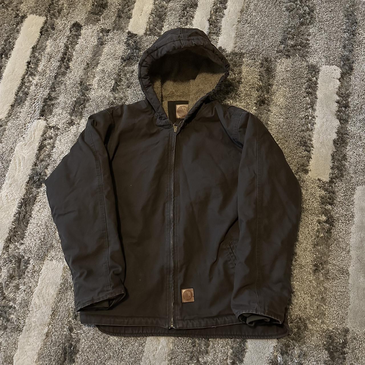 Berne carhartt style jacket. Brown with Sherpa... Depop