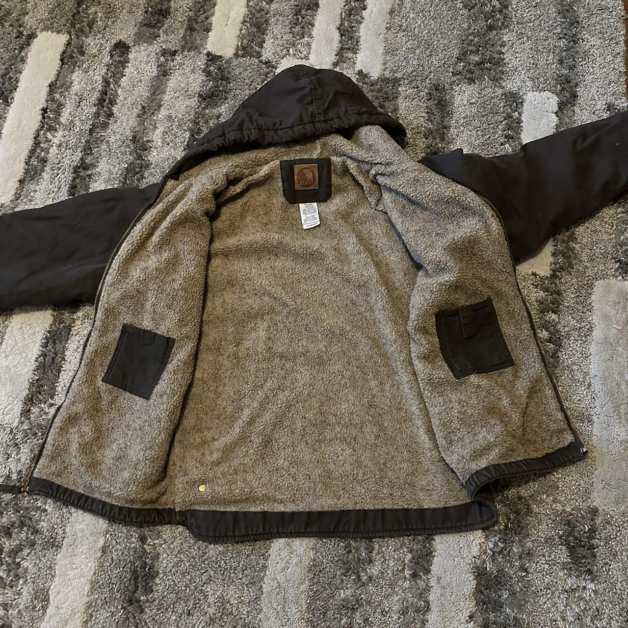Berne carhartt style jacket. Brown with Sherpa... - Depop