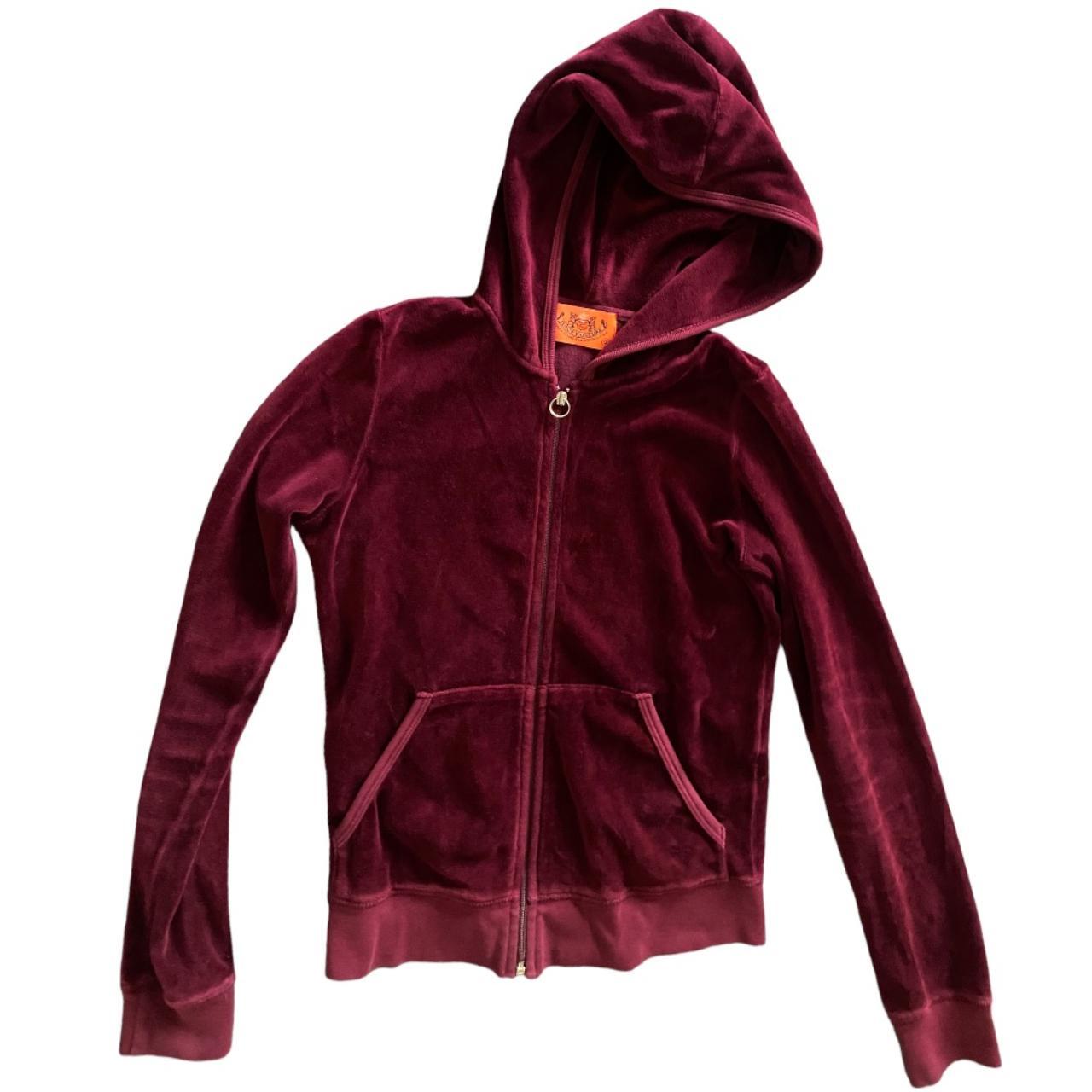 Burgundy velour hoodie best sale