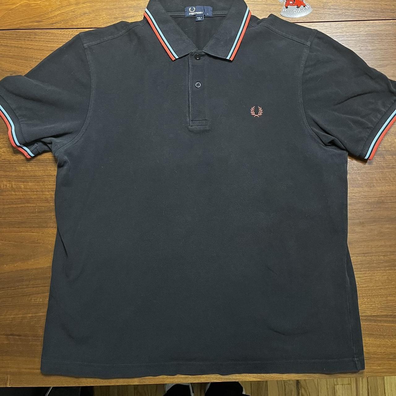 Fred Perry Polo with Magenta and Powder Blue Piping.... - Depop