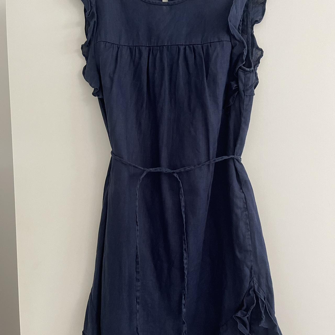 Lovely navy linen dress, Country Road, size 10. - Depop