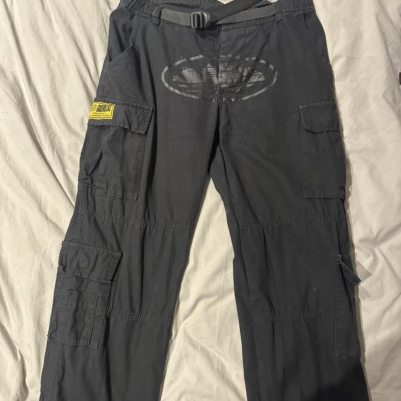 CORTEIZ GUERILLAZ CARGO PANT BLACK/PINK Size: | Depop