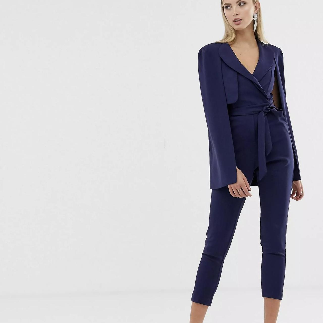 Lavish Alice tailored cape blazer jumpsuit with