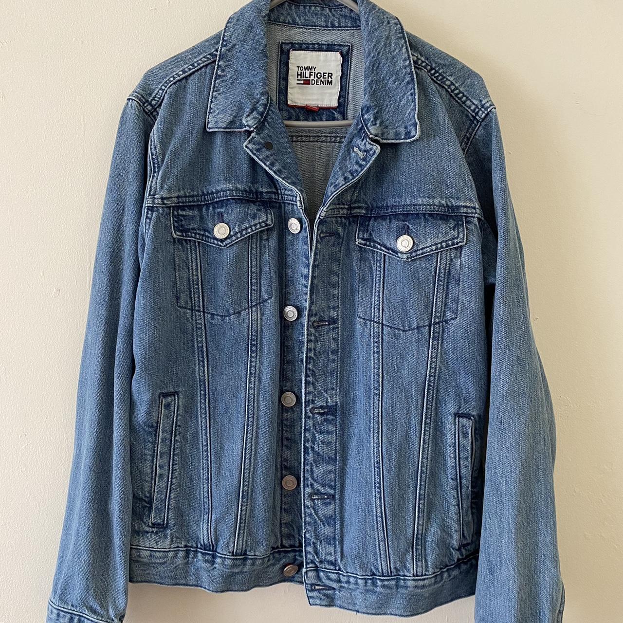 tommy holfiger denim jacket #denimjacket... - Depop