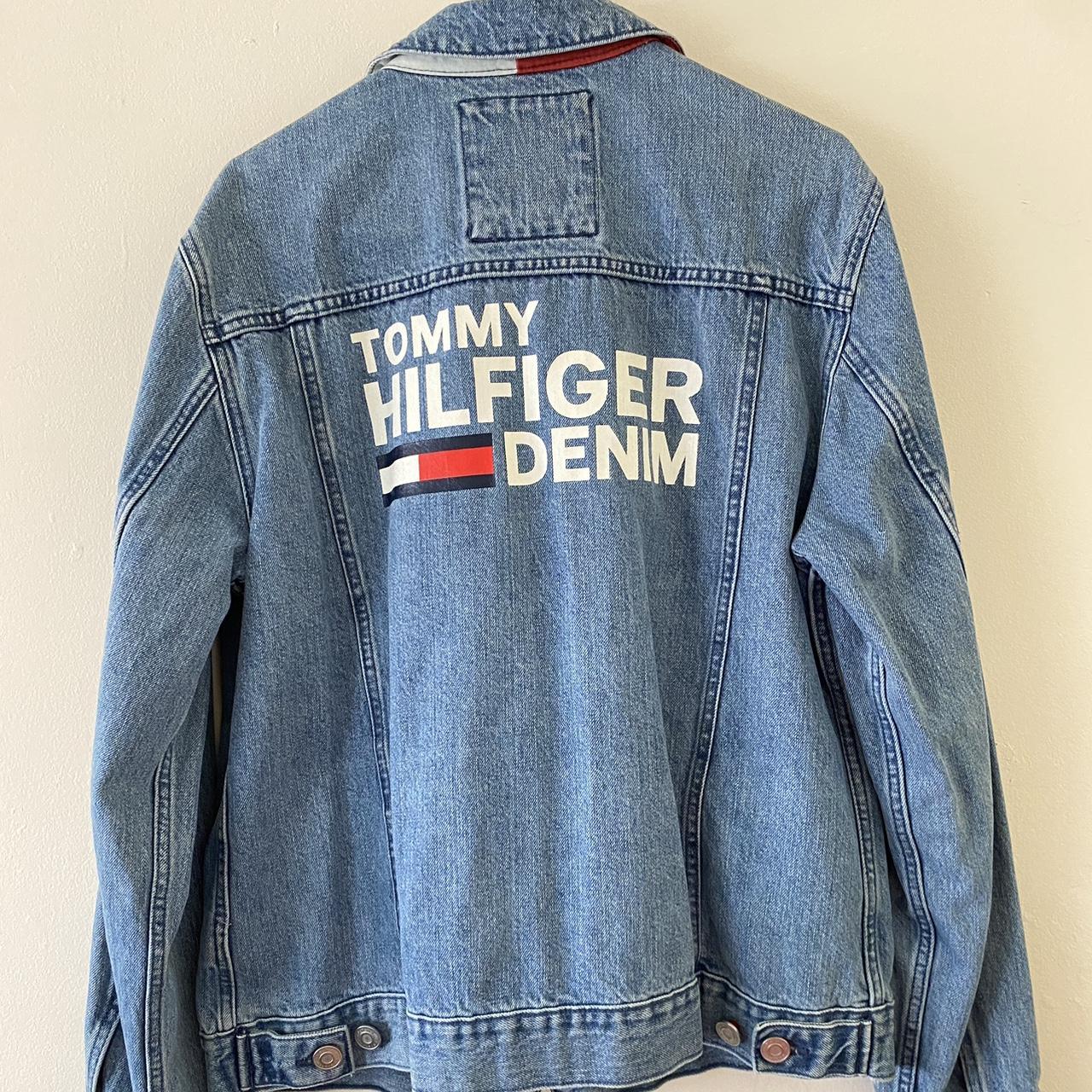 tommy holfiger denim jacket #denimjacket... - Depop