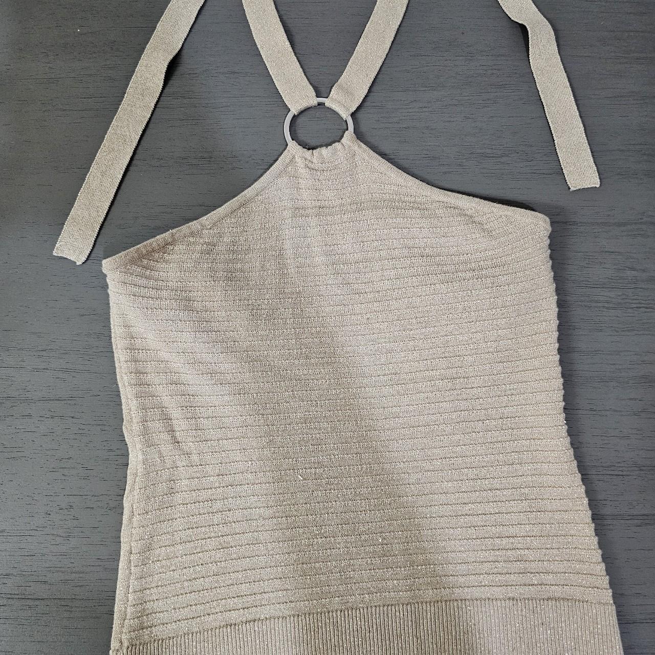 New York and Company XS Gold Halter Top with - Depop
