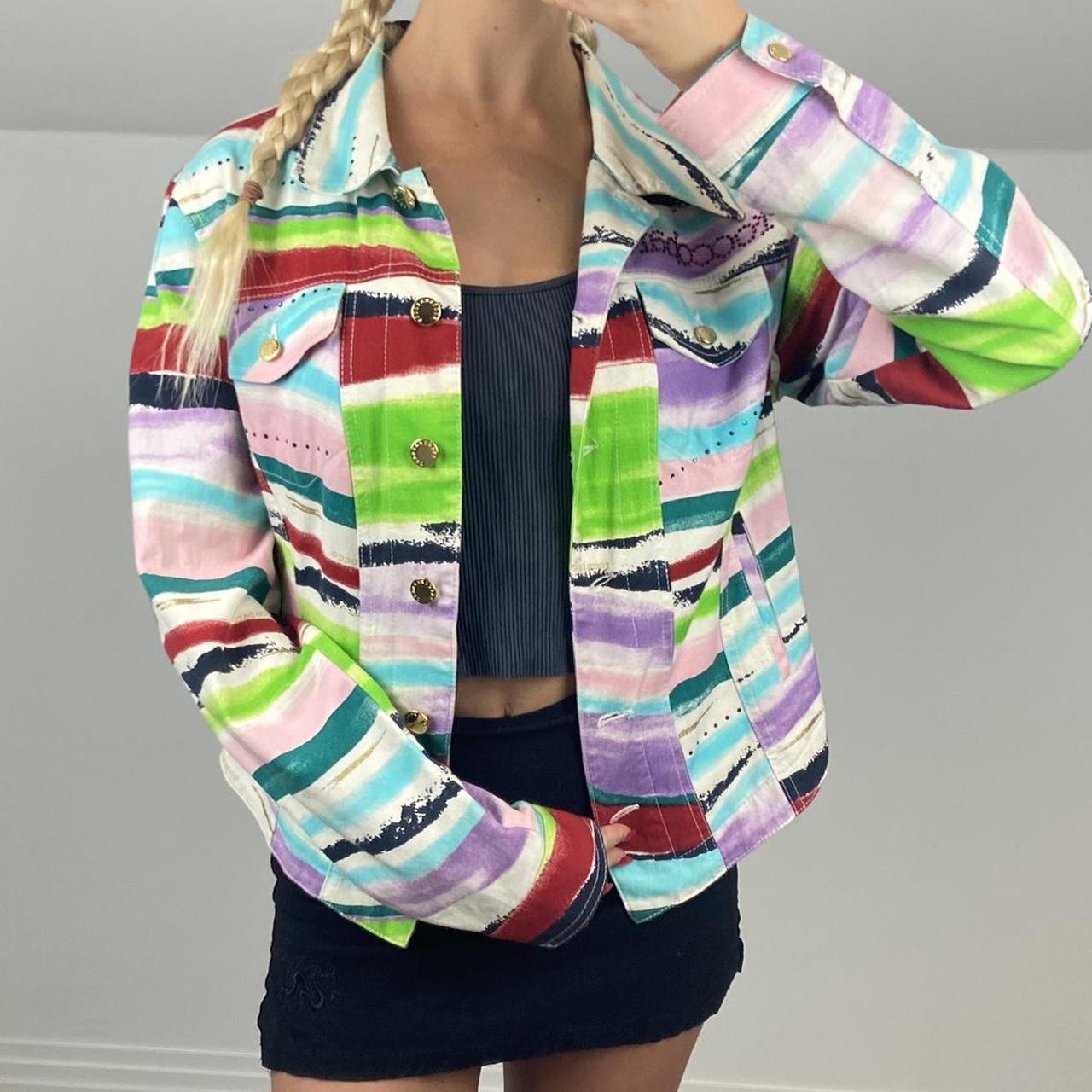 ASOS DESIGN western denim jacket in multi colour tie dye | ASOS