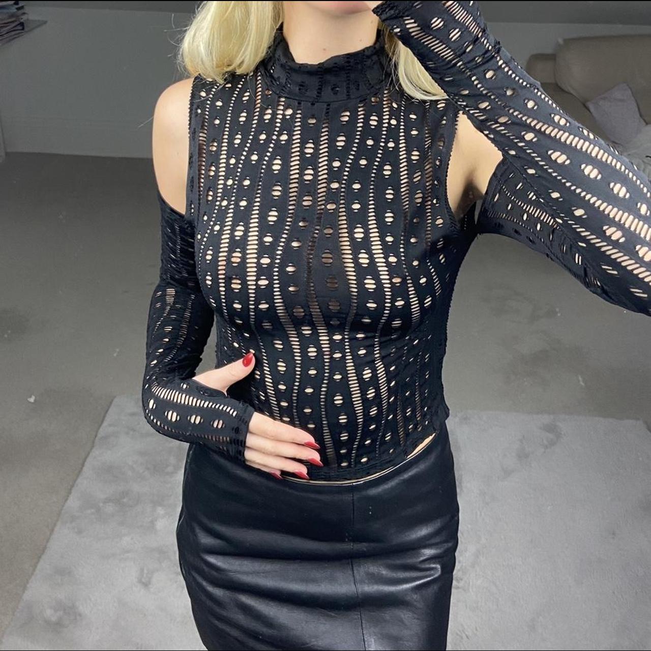 Jaded London Black Sheer Cut Out Crop Top With Long Depop